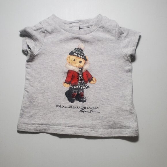 Polo Ralph Lauren Winter Holiday Bear Cotton T-Shirt sz 3months baby - Picture 2 of 16